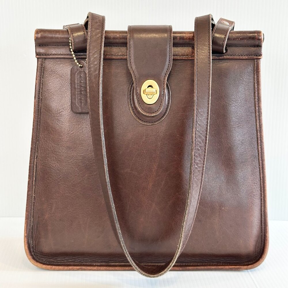 Vintage Coach Weston Shopper 9021 Mahogany Leather Shoulder Bag